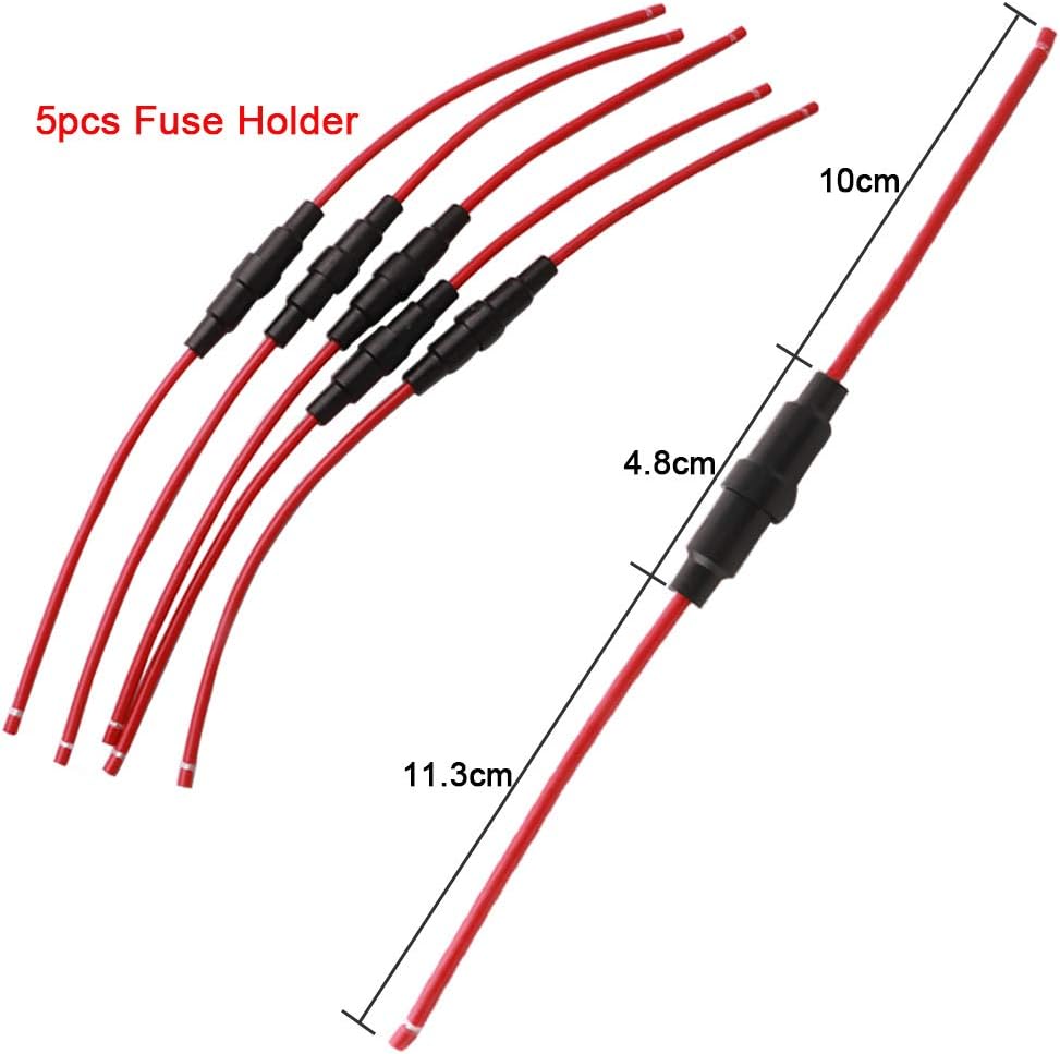 QitinDasen 150Pcs Professional 5 X 20mm Car Glass Tube Fuses Set including 20Pcs Fuse Seat and 5Pcs Inline Screw Type Holder - Image 5