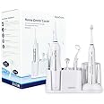 AquaSonic Home Dental Center Ultra Sonic Rechargeable Electric Toothbrush & Smart Water Flosser - Complete Family Oral Care System- White