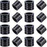 SUNNYCLUE 1 Box 14Pcs Stainless Steel Spacer Beads 10mm Para Cord Bead with 7mm Large Hole Black Grooved Column Tube Metal Loose Spacer for European Bracelet Necklace Jewelry Making Pendants DIY Craft