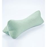 EDMILE Breathable Buckwheat Cervical Neck Support Pillow, Triangle Pillows for Neck Pain Relief, Adjustable Height Cool Sleep Cylinder Bolster Pillow, Removable Washable, Green 15 X 5 Inches