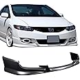 FREEMOTOR802 Front Bumper Lip Splitter, Fit for 2009-2011 Honda Civic Coupe, HF-P Style Unpainted Black PU 1PC Air Dam Chin Spoiler Underbody Front Lip Spoiler Lower Guard Protector