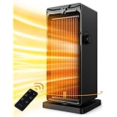 SANVINDER Space Heater, 1500W Space Heaters for Indoor Use Electric Heater for Bedroom, ECO Thermostat 90° Oscillating 24H Ti