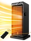 SANVINDER Space Heater, 1500W Space Heaters for Indoor Use Electric Heater for Bedroom, ECO Thermostat 90° Oscillating 24H Timer, Fast Heating, Remote Control, Safe for Home Office Room