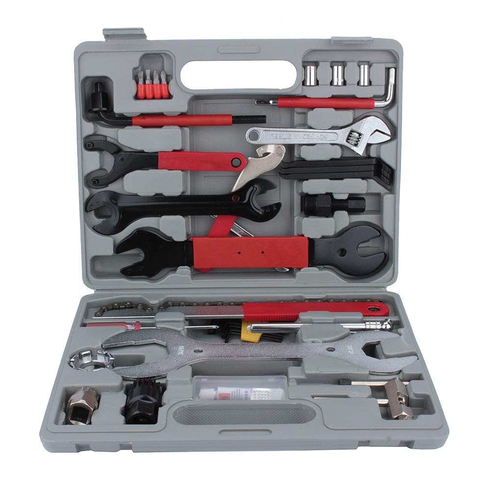 Ejoyous Bike Repair Tool Set, 44Pcs Multifunctional Maintenance Kit with Screwdrivers, Freewheel Remover, Cone Wrenches, Professional Road Mountain Bike Repair Tools with Case