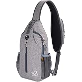 WATERFLY Crossbody Sling Backpack Sling Bag Travel Hiking Chest Bag Daypack
