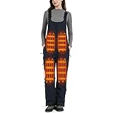 WUSTENKATZE Women's Waterproof Heated Insulated Bib Overalls with Battery Pack