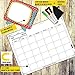 Dry Erase Magnetic Calendar Set/Large Refrigerator Board & Groceries List Kitchen Organizer for Busy Moms/Monthly Planner Whiteboard with Gift Package
