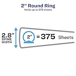 Avery Mini Durable 3 Ring Binder, 2" Round