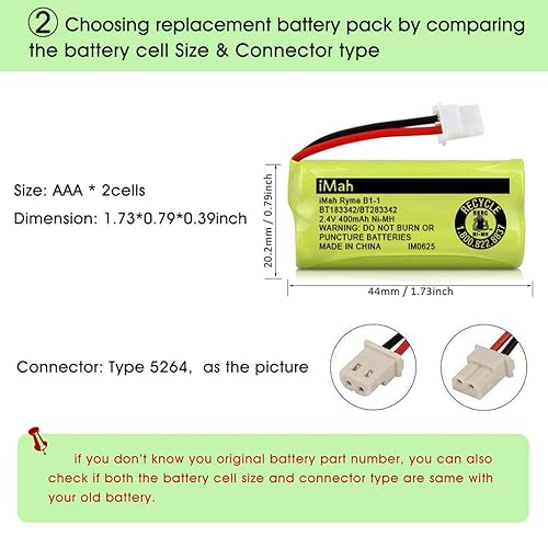 2.4V 400mAh BT183342 Ni-MH Battery For BT283342 BT166342 BT266342 BT162342 BT262342 Compatible With VTech Cordless HandsetsBasketball