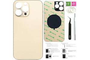 ZMVDJZ 14 Pro Max Back Glass Replacement for iPhone 14pro Max Back Cover Glass (Gold, 6.7 Inch) with Pre-Installed Tape +Installation Instruction + Repair Tools+ Screen Protector (Gold)
