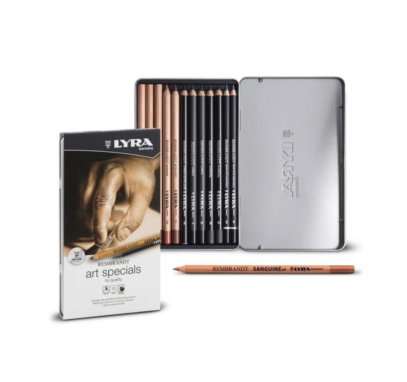 LYRA Rembrandt Art Specials, Fine Art Sketching Set, 12 Assorted Pencils, For Professionals & Students