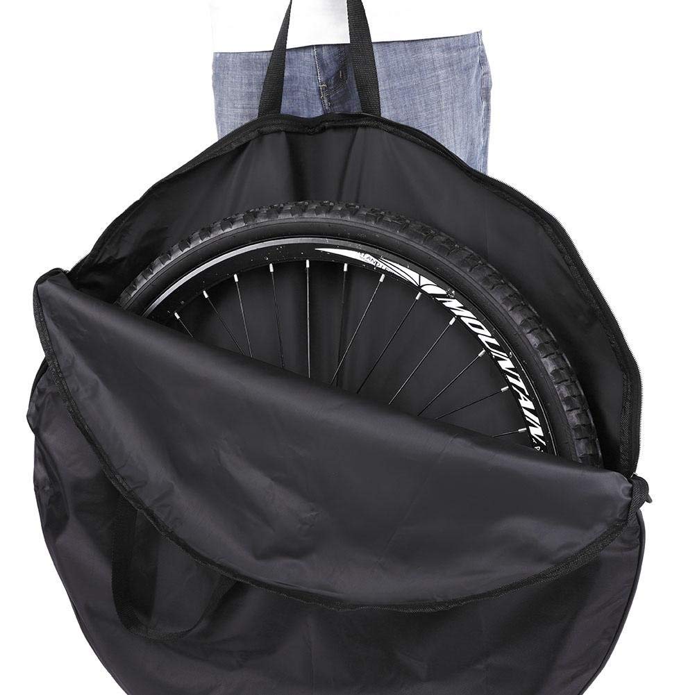 Alomejor Wheel Bag Cycling Soft Nylon Wheel Carry Bag Bike Carrier Wheel Bag Black for Mountain Bike Road Bike(for 27.5in Wheel)