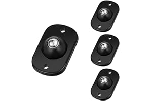TRVL FIELDER Self Adhesive Caster Wheels - 360° Swivel Universal Wheel, Mini Ball Transfer Bearing Roller for Small Kitchen Appliances, Storage Box, Cricut, Trash Can (Black, 4 PCS)