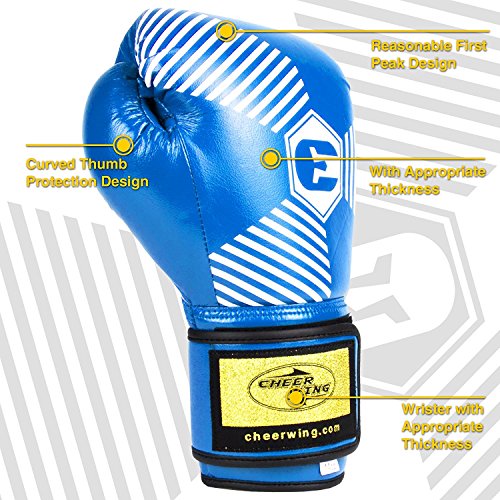 image for Cheerwing Boxing Gloves Professional Muay Thai Kickboxing Sparring Tra