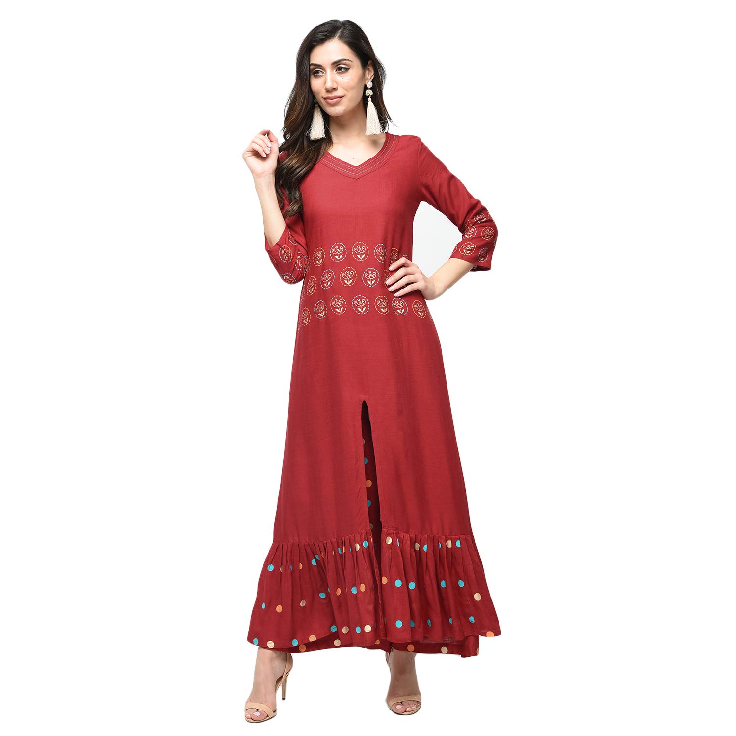 rajmandirfabrics women's rayon kurta with palazzo set