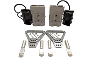 Cenroelon 2Pcs 350A 2AWG Battery Power Connector Cable Quick Connect Disconnect Kit for Connector for ATV Winch Gray