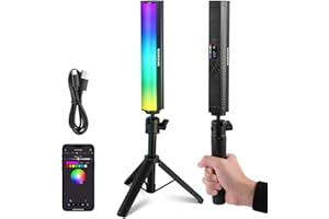 NEEWER RGB Light Wand with Desk Tripod, APP Control Magnetic Handheld Photography Video Lighting Stick, 2500K-8500K Dimmable 