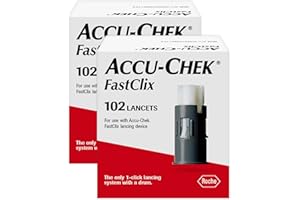 Accu-Chek FastClix Diabetes Lancets for Diabetic Blood Glucose Testing (2 Packs of 102)(Packaging May Vary)