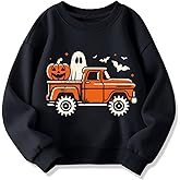HQHKEPWA Kids Halloween Sweatshirt Boys Girls Pumpkin Ghost Toddler Shirt Crewneck Long Sleeve Graphic Top for 2-7T