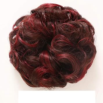 Amazon Com Le Bi You Wavy Curly Messy Bun Updo Hairpiece Ribbon