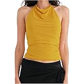 RoseSeek Women's Tie Backless Halter Tops Sleeveless Crop Camisole Top Y2K Summer Clothes