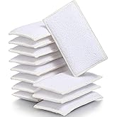 Gandeer 12 Pcs Interior Scrubbing Sponge for Leather Plastic Car Microfiber Kitchen Household Cleaning Kit, Double Sided Dish Cleaning, White