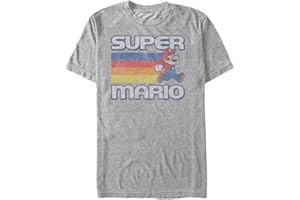 Nintendo Mens Super Mario Running Retro StripeT-Shirt