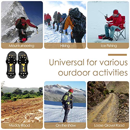 Wirezoll Ice Cleats, Stainless Steel Traction Cleats, Portable Walk Spikes Crampons for Walking, Jogging, Hiking, Mountaineering Ice Snow Grips - Thumbnail 6
