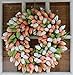 The Wreath Depot Coral Tulip Front Door Wreath 19 Inch, Stunning Silk Full Front Door Wreath, Designed in USA
