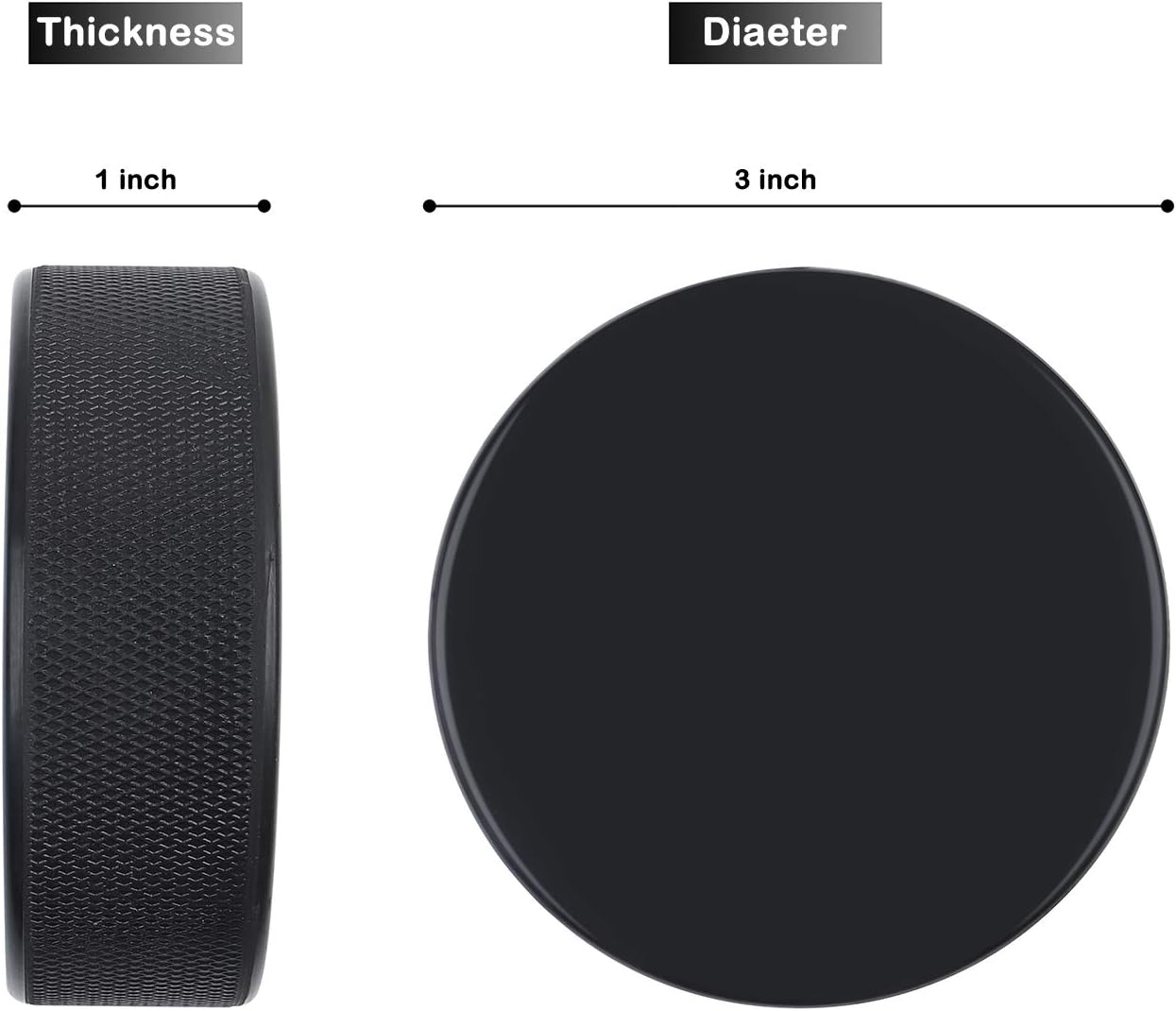 Golden Sport Ice Hockey Pucks, 1pcs, Official Regulation, for Practicing and Classic Training, Diameter 3", Thickness 1", 6oz, Black : Sports & Outdoors