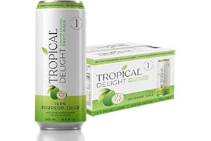 Tropical Delight 100% Soursop Juice - 12 x 500ml Can, No Added Sugar, Not From Concentrate, Only 1 Ingredient