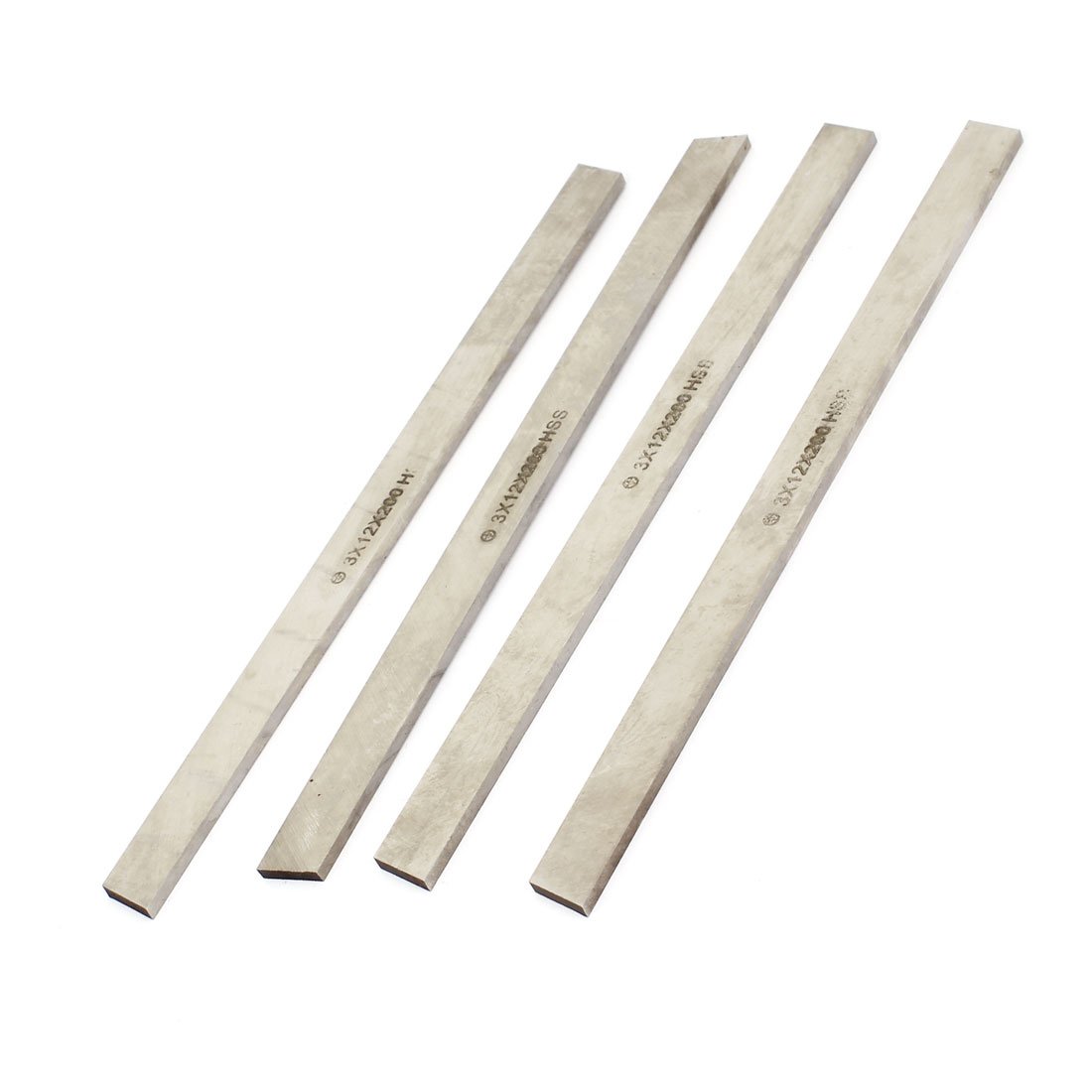 Sourcingmap Turning Parting Milling Lathe HSS High Speed Steel Tool Bit 3mmx12mmx200mm4pcs