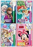 Disney's Characters Magic Pen Painting Activity Books, Set for Girls with ZIPPER BAG. Includes: Sisters Forever Frozen, Princess Happily Ever After and Enchanted Stable, Minnie Moments coloring books.