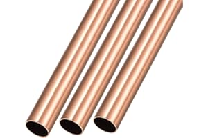 METALLIXITY Copper Tube (14mm OD x 1mm Wall T x 100mm L) 3Pcs, Straight Tubing - for Home Furnishing, Machinery, DIY Handicraft