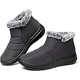 SHIBEVER Winter Waterproof Boots for Women: Snow Womens Ankle Fur Lined Shoes Slip On Warm Insulated Winter Boot