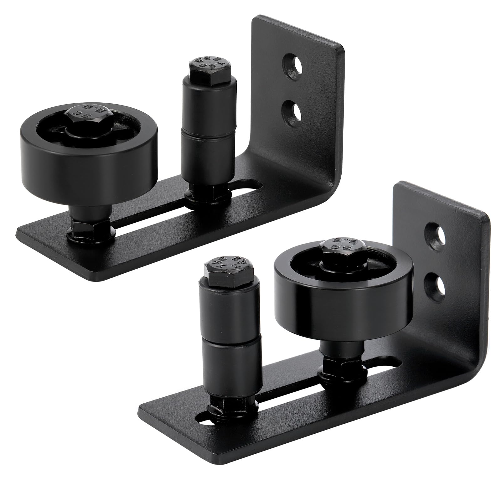 Peohud 2 Pack Sliding Barn Door Floor Guide, Adjustable Floor Guide Wall/Door Bottom Guide, Adjustable Stay Rollers, 8 Setup Options Door Guide for Sliding Door, Hardware Roller for Flush Bottom