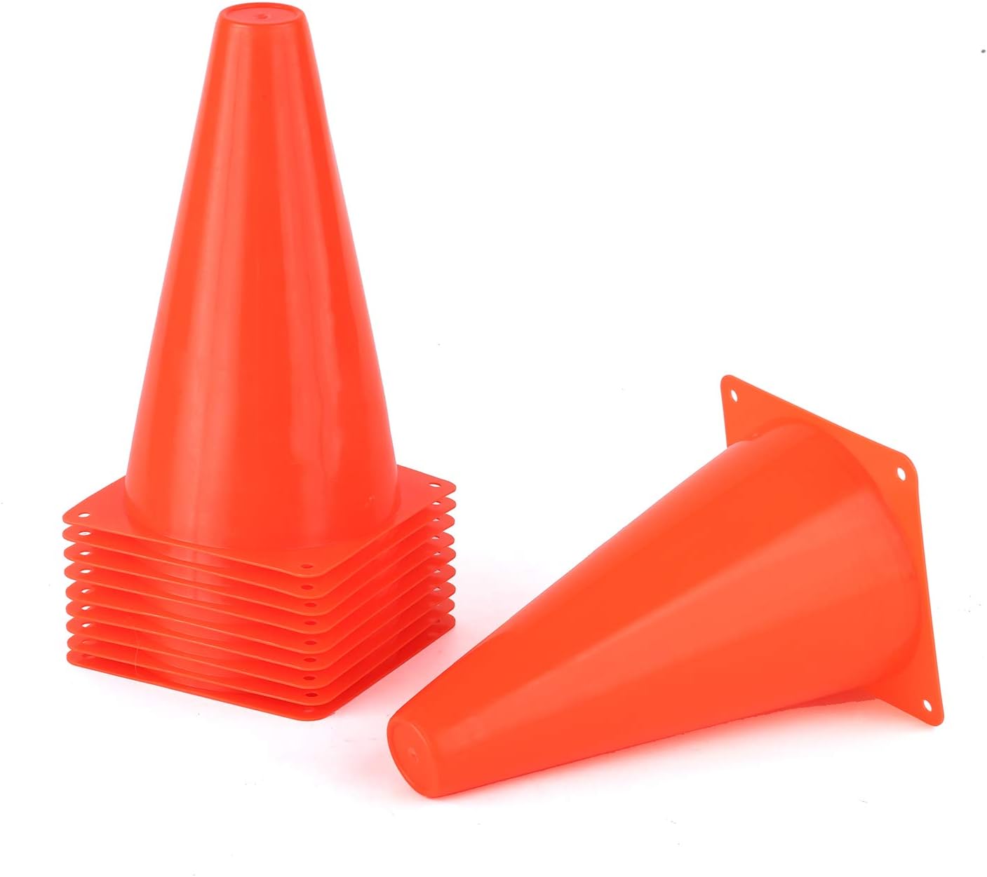 DOKIO 10 Packing Cones 9'' Orange Soccer Training Cones for Outdoor Activity