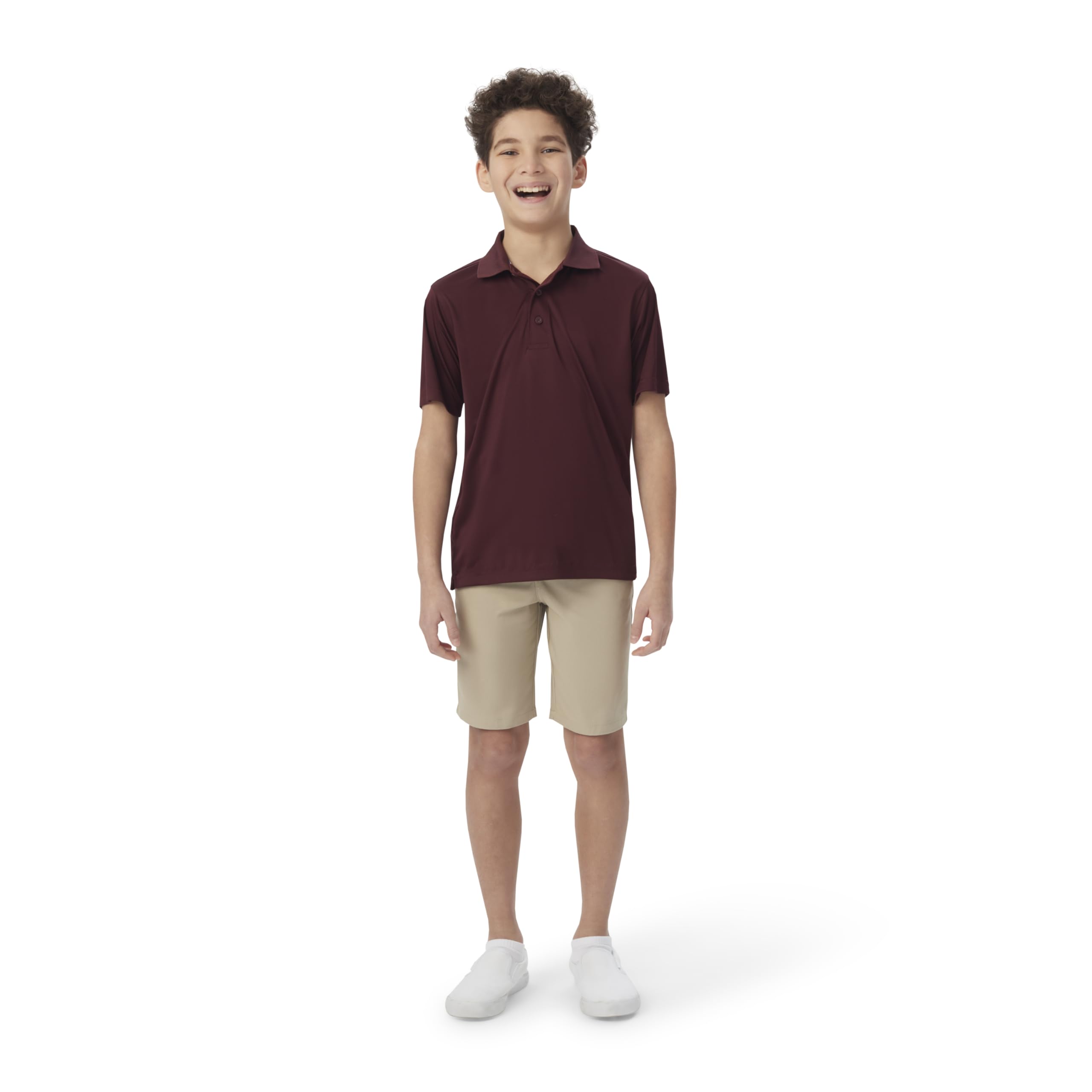 French Toast Boys' Moisture Wicking Performance Sport Polo Short Sleeve Shirt