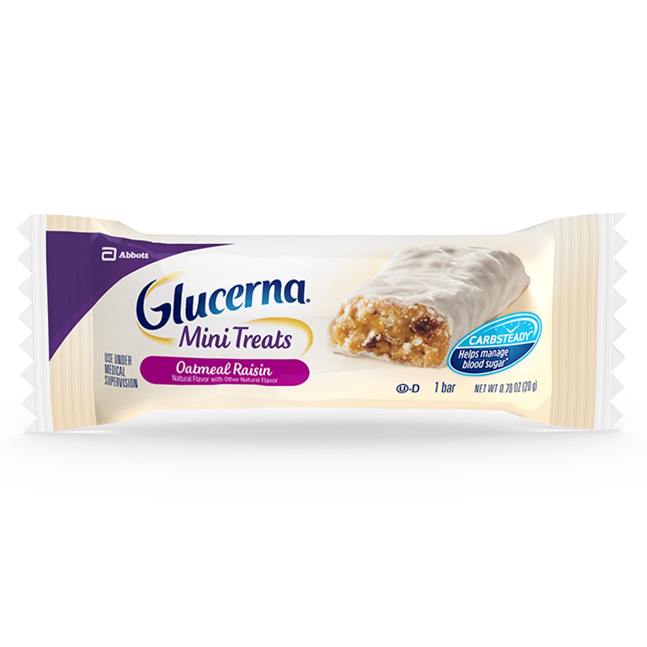 Glucerna Mini Treat Bars to Help Manage Blood Sugar, Oatmeal Raisin, 0.