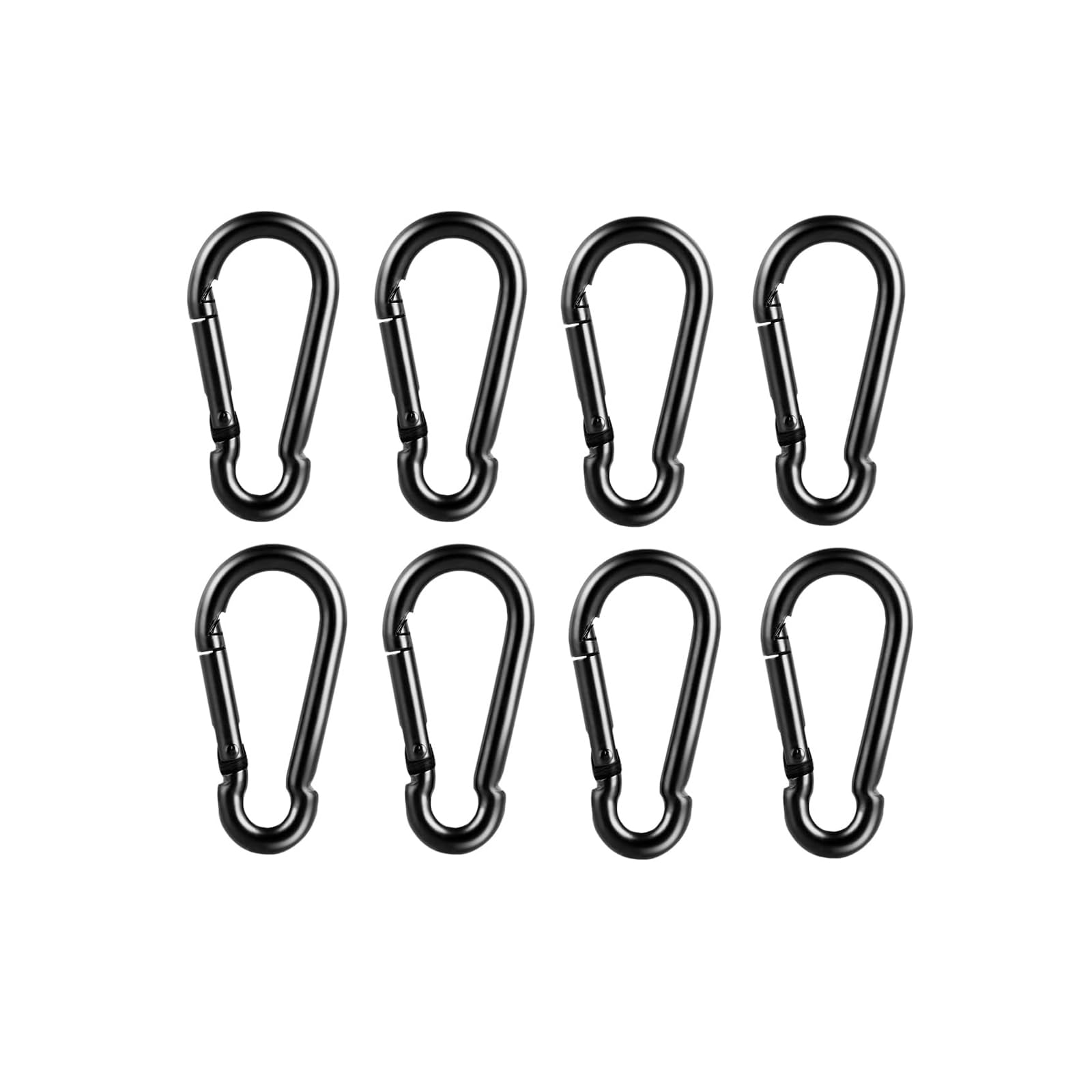 Photo 1 of 8 Pcs Carabiner Clip Spring Snap Hook - M5 1.97 Inch Heavy Duty Snap Hooks Quick Link for Hiking Camping Fishing Swing Hammock, 200lbs Capacity