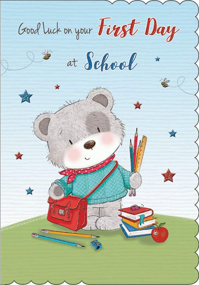 Cute Occasion Card First Day at School - 7 x 5 inches - Piccadilly Greetings