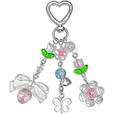 Nalefow Keychain Bag Accessories Cute Cherry Strawberry Flower Keychains Accessories Decor for Keys Bags Purses Gift