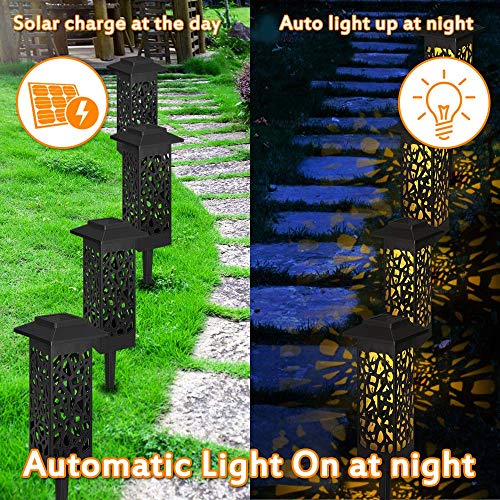 4 Stück Gartenleuchte Solar, Vegena Gartenbeleuchtung mit Erdspieß Solarleuchte Garten Gartenlampe IP65 Wasserdicht LED… – Bild 4