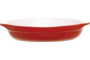 Emile Henry 8-1/2-Inch Oval Au Gratin Cerise Red