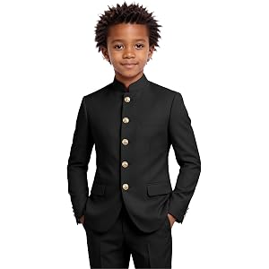 Boys Suit 2 Pieces Slim Fit Chinese Formal Suits for Boys Traditional Wedding Tuxedo Ring Bearer Outfit