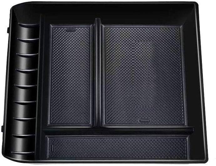 EDITOP Center Console Tray Organizer Insert ABS Black Materials Tray Glove Box Armrest Box Secondary Storage Box for Toyota Prado 2003-2009
