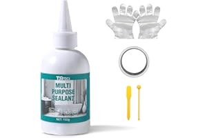 T9TDCS White Silicone Caulk for Bathroom & Kitchen, 100% Waterproof Silicone Sealant Caulking for Shower, Countertops, with T