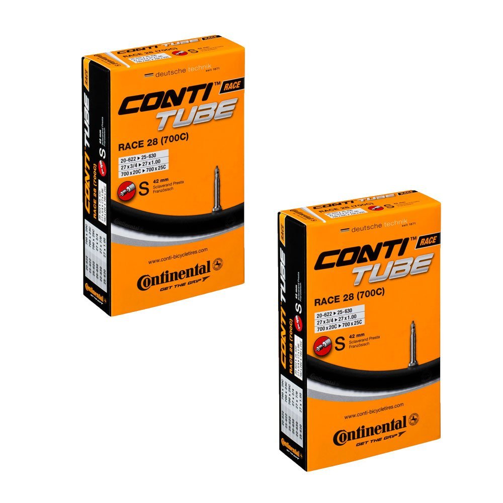 Continental 2 x Bike Inner Tube Race 28 700 20 25 Presta 42mm cycle valve