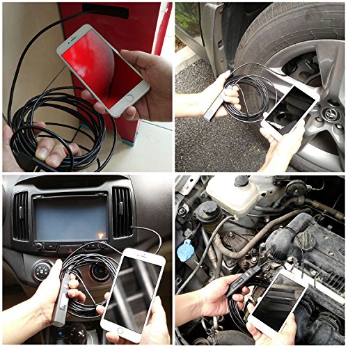 Wireless Endoscope,CreateGreat WiFi Borescope Inspection Camera 2.0 Megapixels 1200P HD Snake Camera with 8pcs Adjustable LED Inspection for Android and IOS Smartphone,Iphone,Samsung,Macbook(15FT)