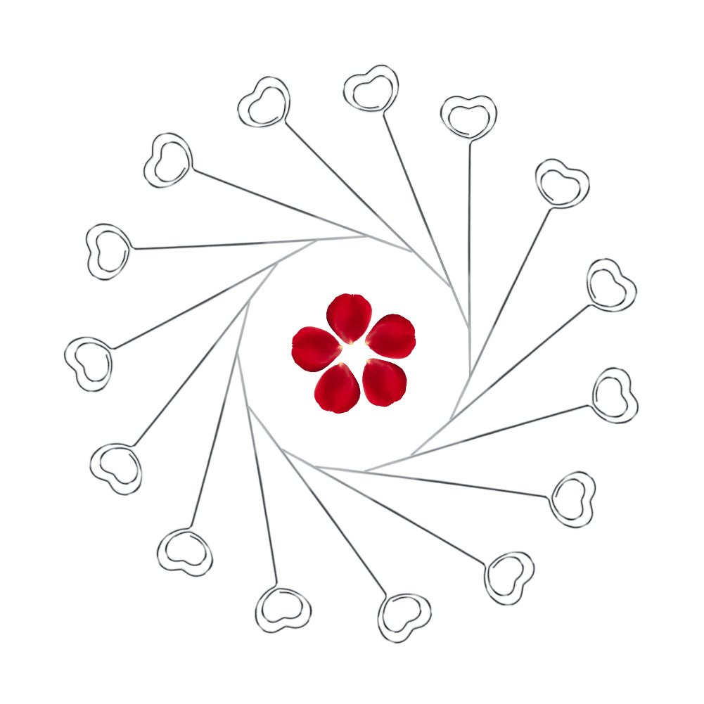 100Pcs Love Heart Shape Place Card Holder Stands, Memo Note Photo Holder,Table Name Number Holders, Card Paper Menu Clips for Office Desk, Party, Wedding